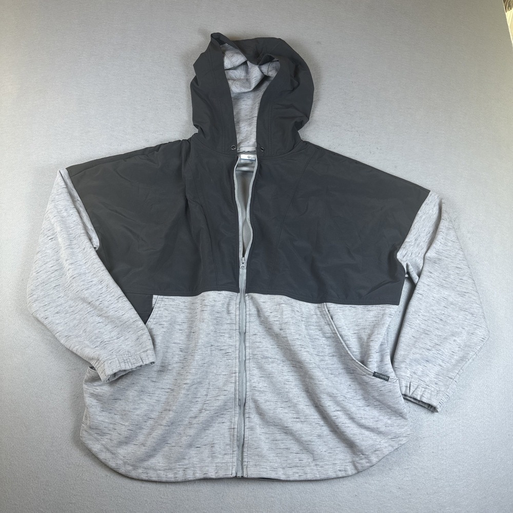 Columbia Hoodie Jacket Men XL Gray Lightweight Full Zip Fleece Outdoor